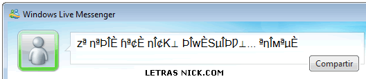 letras bonitas para nick de Msn Messenger