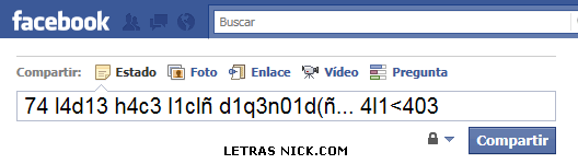 nick con numeros de Facebook
